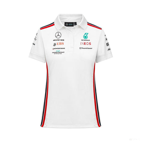 Mercedes galléros póló, pilóta, csapat, női, fehér, 2023 - FansBRANDS®