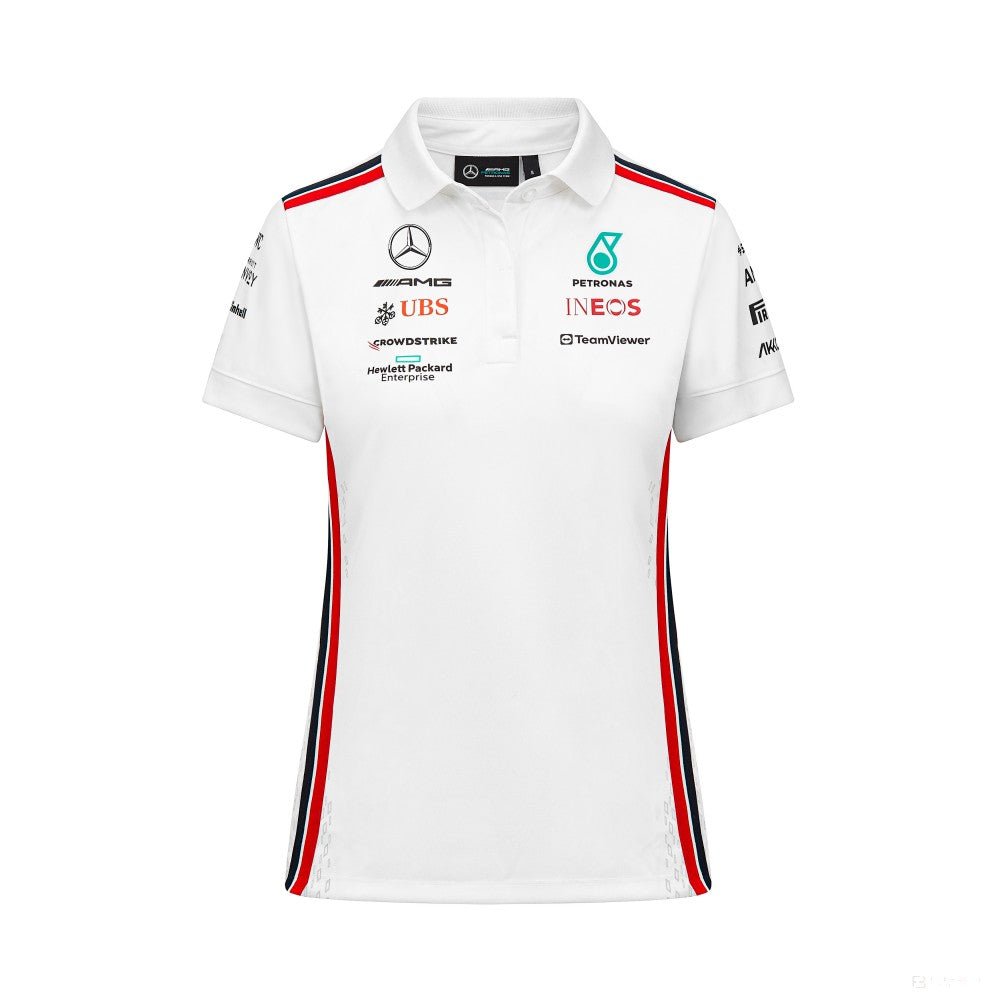 Mercedes galléros póló, csapat, női, fehér, 2023 - FansBRANDS®