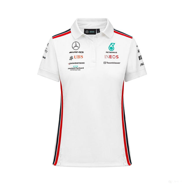 Mercedes galléros póló, csapat, női, fehér, 2023 - FansBRANDS®
