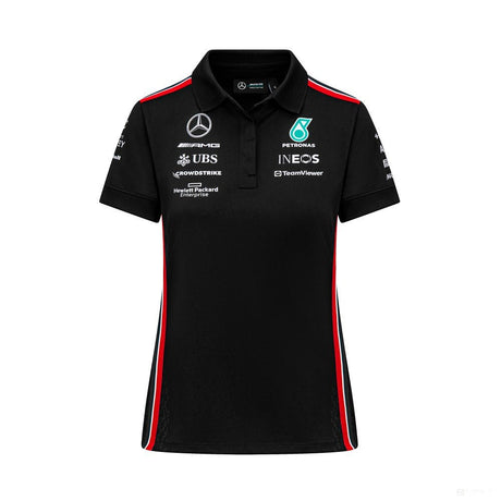 Mercedes galléros póló, pilóta, csapat, női, fekete, 2023 - FansBRANDS®