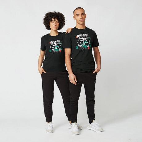 Mercedes George Russell Póló, GEORGE #63, Fekete, 2022 - FansBRANDS®
