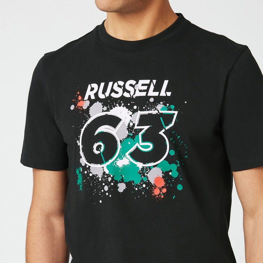 Mercedes George Russell Póló, GEORGE #63, Fekete, 2022 - FansBRANDS®