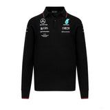 Mercedes hosszú ujjú galléros póló, knitted, csapat, fekete, 2023 - FansBRANDS®