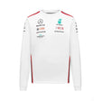Mercedes hosszú ujjú környakú póló, csapat, pilóta, fehér, 2023 - FansBRANDS®