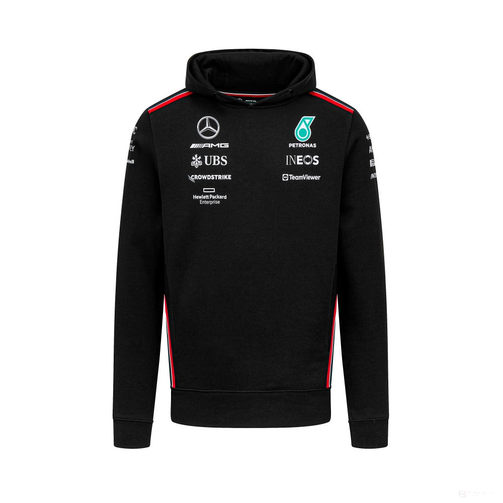 Mercedes kapucnis pulóver, csapat, fekete, 2023 - FansBRANDS®