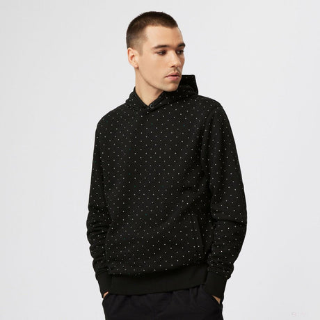 Mercedes kapucnis pulóver, polka dot, fekete - FansBRANDS®