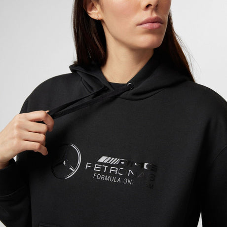 Mercedes kapucnis pulóver, stealth, női, fekete - FansBRANDS®