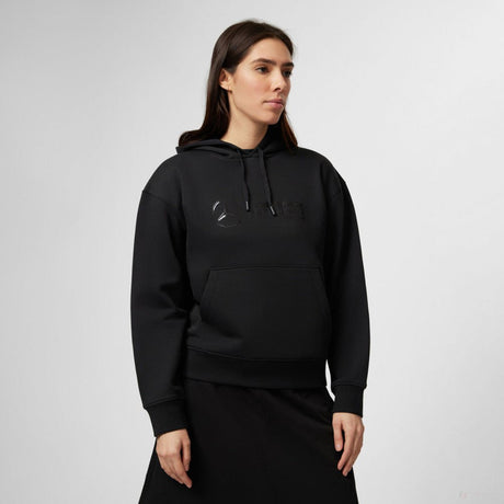 Mercedes kapucnis pulóver, stealth, női, fekete - FansBRANDS®