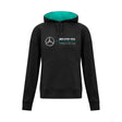Mercedes kapucnis pulóver, túlméretes, női, fekete - FansBRANDS®