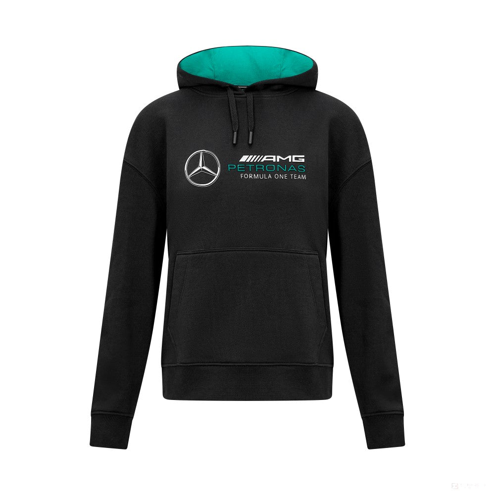 Mercedes kapucnis pulóver, túlméretes, női, fekete - FansBRANDS®