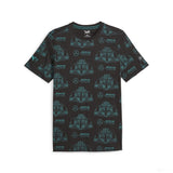 Mercedes környakú póló, AOP logó, fekete - FansBRANDS® - HU