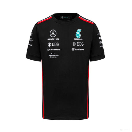 Mercedes környakú póló, csapat, pilóta, fekete, 2023 - FansBRANDS®