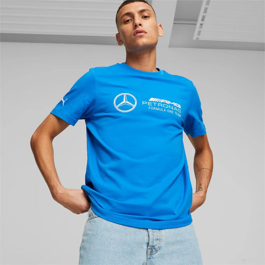 Mercedes környakú póló, logó, ESS, kék - FansBRANDS®