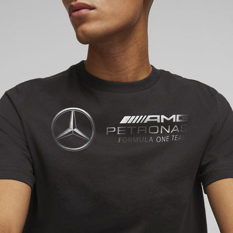 Mercedes környakú póló, logó, fekete - FansBRANDS®