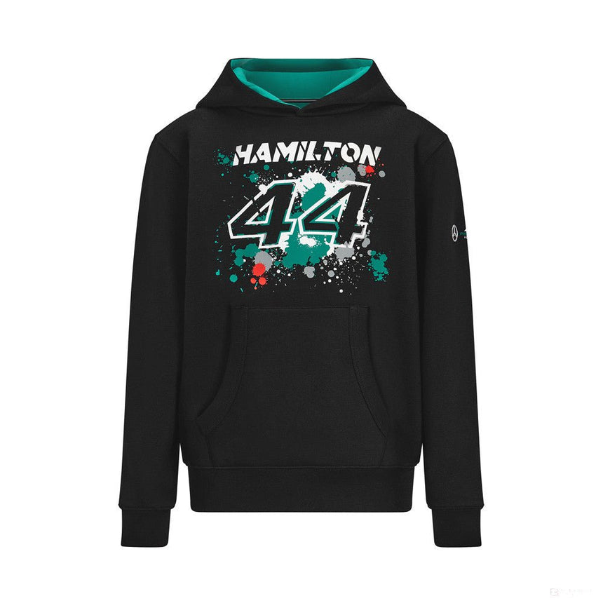 Mercedes Lewis Hamilton Gyerek Pulóver, LEWIS #44, Fekete, 2022 - FansBRANDS®