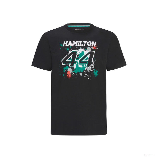 Mercedes Lewis Hamilton Póló, LEWIS #44, Fekete, 2022 - FansBRANDS®