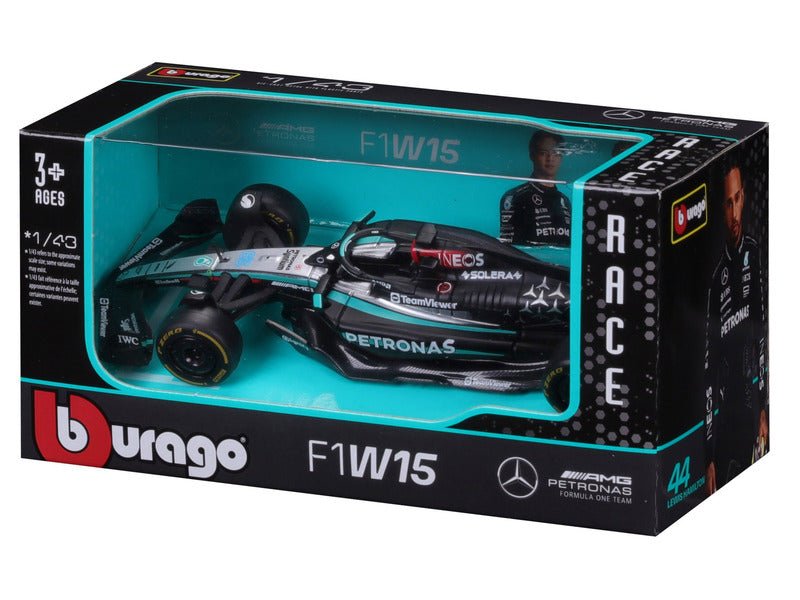 Mercedes modellautó, bburago, George Russell, 63, 1:43, F1W15 - FansBRANDS®