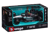 Mercedes modellautó, bburago, Lewis Hamilton, 44, 1:43, F1W15 - FansBRANDS® - HU