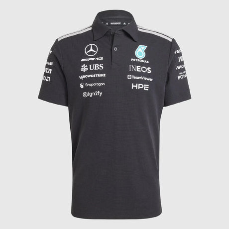 Mercedes póló, csapat, mérnökök, adidas, fekete, 2026