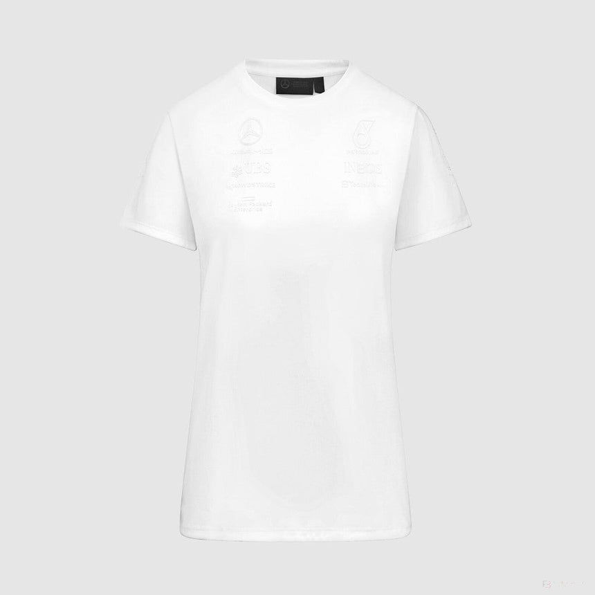 Mercedes póló, női, stealth, fehér - FansBRANDS®