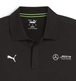 Mercedes galléros póló, Puma, Essential, fekete