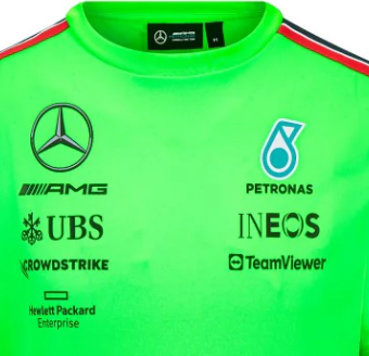 Mercedes környakú póló, set up, zöld, 2023