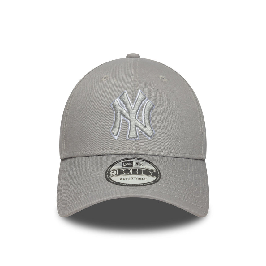 New York Yankees sapka, New Era, 9FORTY, feltűnő kontúr, szürke - FansBRANDS® - HU