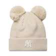 New York Yankees téli sapka, dupla pompon, női, egyszínű, New Era, bézs - FansBRANDS® - HU