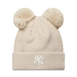 New York Yankees téli sapka, dupla pompon, női, egyszínű, New Era, bézs - FansBRANDS® - HU