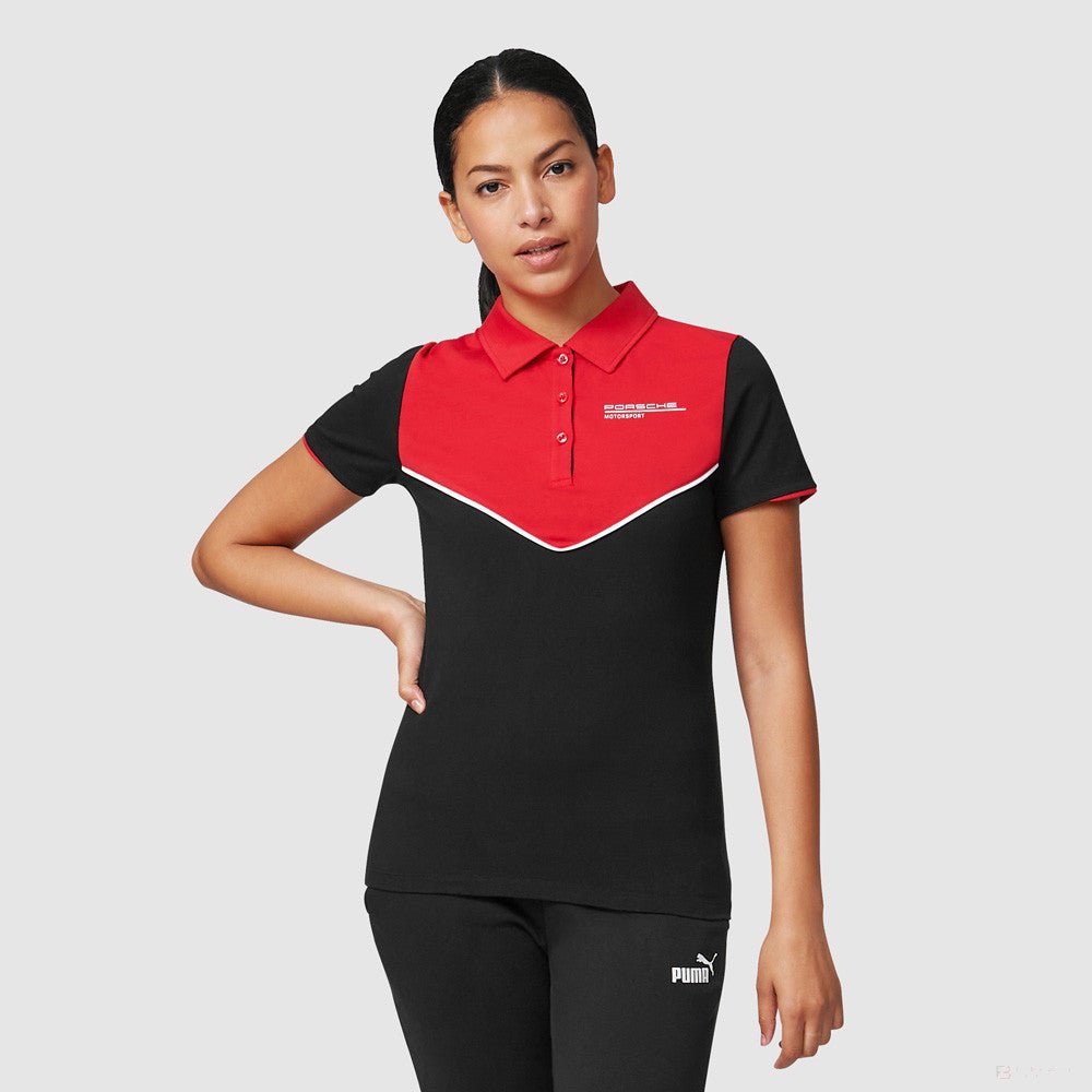 Porsche Fanwear Női Galléros Póló, Fekete, 2022 - FansBRANDS®