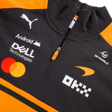 McLaren pulóver, csapat, fél zipzárral, papaya