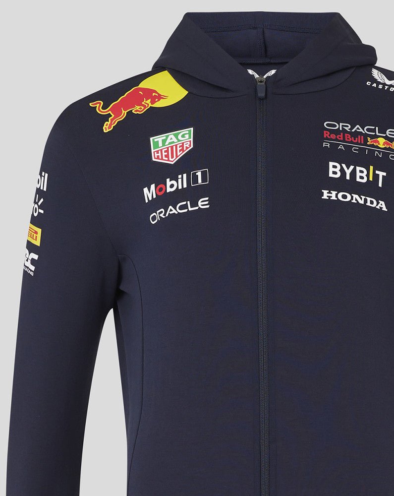 Red Bull kapucnis pulóver, Castore, csapat, cipzáros, kék, 2024 - FansBRANDS®