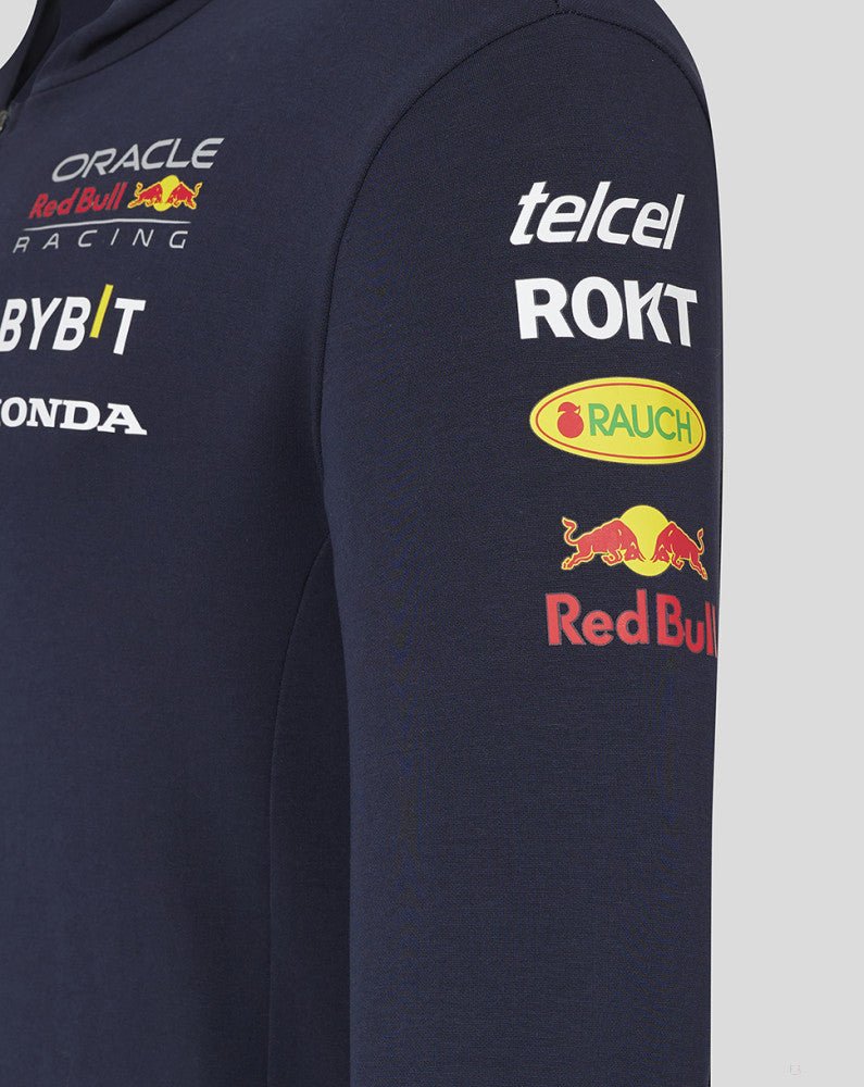 Red Bull kapucnis pulóver, Castore, csapat, cipzáros, kék, 2024 - FansBRANDS®