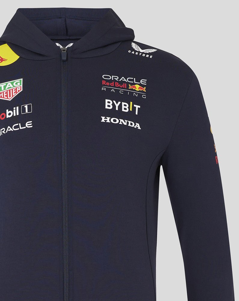 Red Bull kapucnis pulóver, Castore, csapat, cipzáros, kék, 2024 - FansBRANDS®