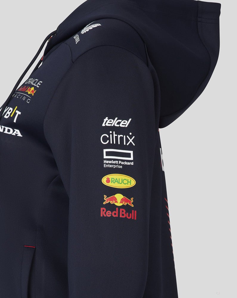 Red Bull Racing kapucnis pulóver, full cipzáros, csapat, női, kék, 2023 - FansBRANDS®