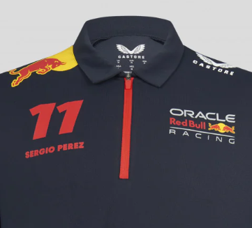 Red Bull Racing Hemd mit Kragen, Sergio Pérez, blau, 2023