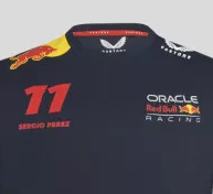 Red Bull Racing Rundhals-T-Shirt, Sergio Pérez, blau, 2023