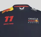 Red Bull Racing Rundhals-T-Shirt, Sergio Pérez, blau, 2023