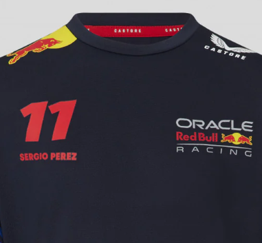 Red Bull Racing környakú póló, Sergio Pérez, gyerek, kék, 2023