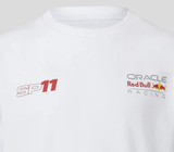 Red Bull Racing Rundhals-T-Shirt, Sergio Pérez, OP4, Kinder, weiß