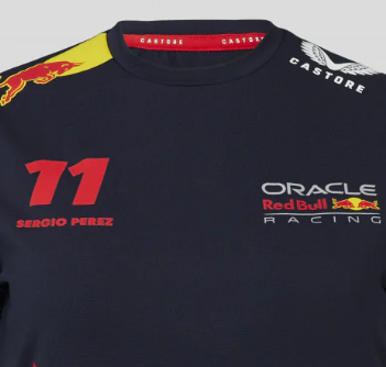 Red Bull Racing Rundhals-T-Shirt, Sergio Pérez, Damen, blau, 2023