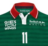 Red Bull Sergio Pérez T-Shirt mit Kragen, Grün, 2022