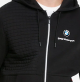 BMW kapucnis pulóver, Puma BMW MMS teljes cipzáras, fekete, 2021