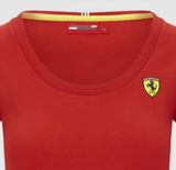 Ferrari női póló, pajzs, piros, 2020