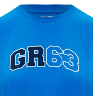 Mercedes környakú póló, George Russell logó, kék