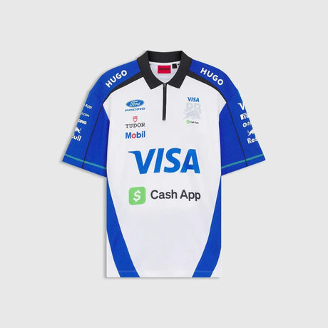 Visa Racing Bulls galléros póló elölről.